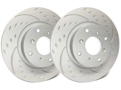 SP Performance Diamond Slot Rotors with Gray ZRC Coating; Rear Pair (05-10 Jeep Grand Cherokee WK, Excluding SRT8)