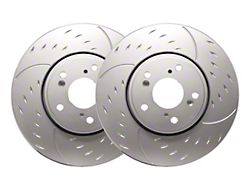 SP Performance Diamond Slot Rotors with Silver ZRC Coated; Rear Pair (11-21 Jeep Grand Cherokee WK2 w/ Vented Rear Rotors, Excluding SRT, SRT8 & Trackhawk)