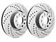 SP Performance Double Drilled and Slotted Rotors with Gray ZRC Coating; Front Pair (06-10 Jeep Grand Cherokee WK SRT8)