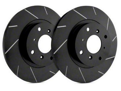 SP Performance Slotted Rotors with Black ZRC Coating; Rear Pair (11-21 Jeep Grand Cherokee WK2 w/ Solid Rear Rotors, Excluding SRT, SRT8 & Trackhawk)