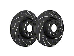 SP Performance Cross-Drilled and Slotted Rotors with Black ZRC Coated; Front Pair (15-23 Jeep Renegade BU)