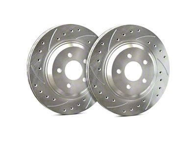 SP Performance Cross-Drilled and Slotted Rotors with Silver ZRC Coated; Rear Pair (15-23 Jeep Renegade BU)