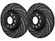 SP Performance Double Drilled and Slotted Rotors with Black ZRC Coated; Front Pair (90-98 Jeep Wrangler YJ & TJ; 1999 Jeep Wrangler TJ w/ 3-1/4-Inch Composite Rotors)