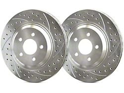 SP Performance Double Drilled and Slotted Rotors with Silver ZRC Coating; Front Pair (87-89 Jeep Wrangler YJ)