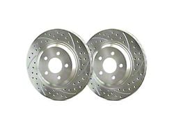 SP Performance Double Drilled and Slotted Rotors with Silver ZRC Coating; Front Pair (90-98 Jeep Wrangler YJ & TJ; 1999 Jeep Wrangler TJ w/ 3-1/4-Inch Composite Rotors)