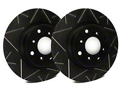 SP Performance Peak Series Slotted Rotors with Black ZRC Coated; Front Pair (1999 Jeep Wrangler TJ w/ 3-Inch Cast Rotors; 00-06 Jeep Wrangler TJ)