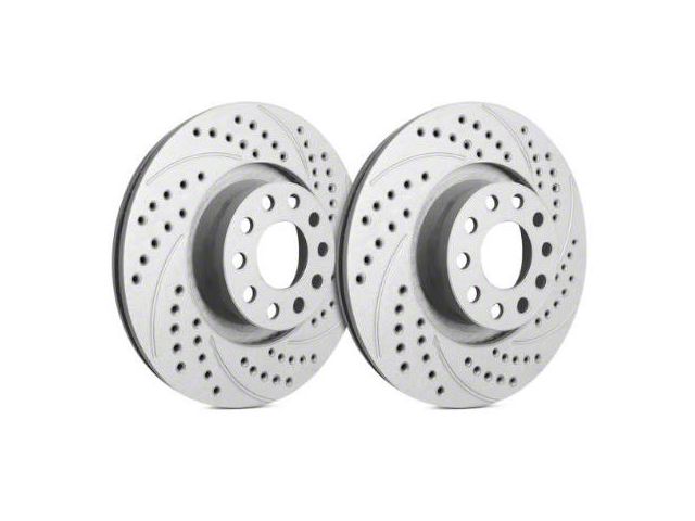 SP Performance Double Drilled and Slotted 6-Lug Rotors with Gray ZRC Coating; Front Pair (05-23 Tacoma)