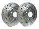 SP Performance Cross-Drilled 6-Lug Rotors with Silver ZRC Coated; Rear Pair (04-15 Titan)