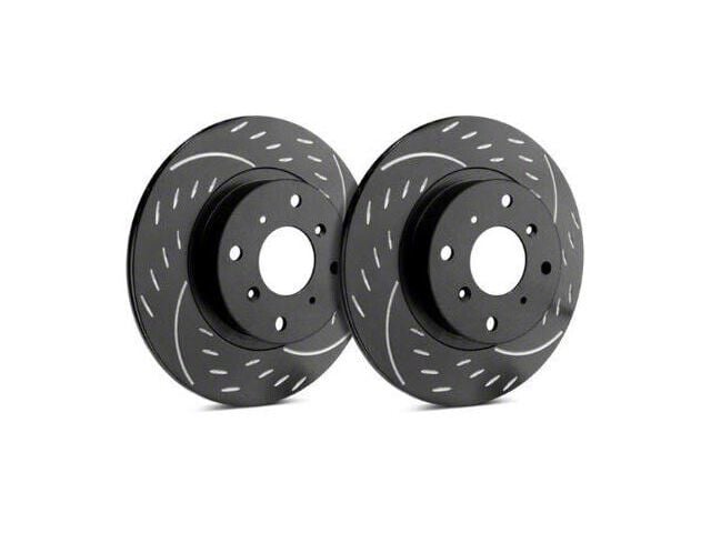 SP Performance Diamond Slot 6-Lug Rotors with Black Zinc Plating; Front Pair (08-24 Titan)