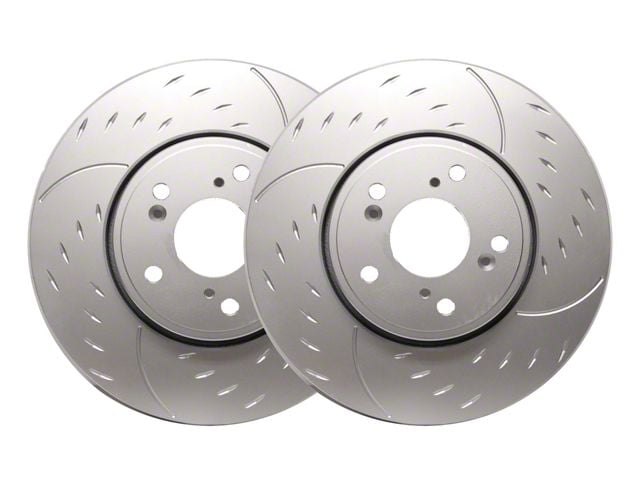 SP Performance Diamond Slot 6-Lug Rotors with Silver ZRC Coated; Rear Pair (17-24 Titan)