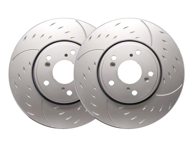 SP Performance Diamond Slot 6-Lug Rotors with Silver ZRC Coated; Rear Pair (04-15 Titan)