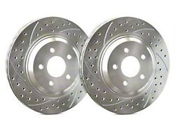 SP Performance Double Drilled and Slotted 6-Lug Rotors with Silver ZRC Coated; Rear Pair (04-15 Titan)