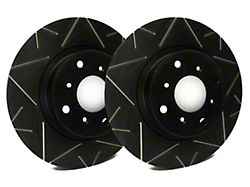 SP Performance Peak Series Slotted 6-Lug Rotors with Black ZRC Coating; Front Pair (08-24 Titan)