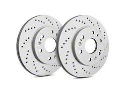 SP Performance Cross-Drilled 6-Lug Rotors with Gray ZRC Coating; Front Pair (18-24 Titan XD)