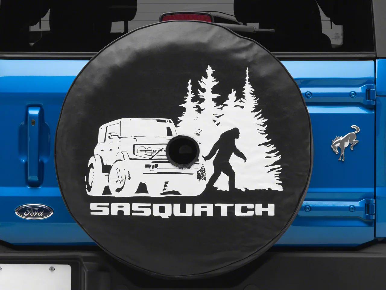 Bronco Sasquatch Or Bigfoot Spare Tire Cover Black Bronco Free Shipping