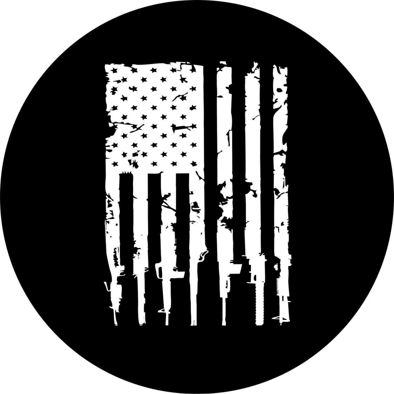 Jeep Wrangler Distressed American Flag Guns Design Spare Tire Cover ...