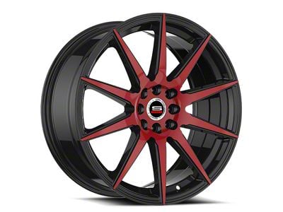 Spec-1 SP-51 Gloss Black and Red Machined 5-Lug Wheel; 17x7.5; 42mm Offset (21-24 Bronco Sport)