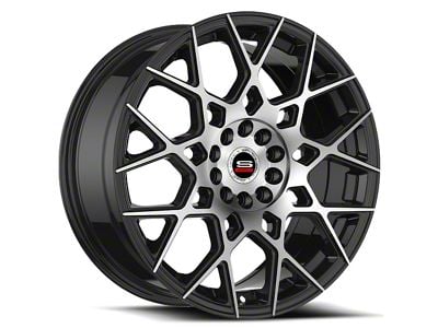 Spec-1 SP-52 Gloss Black and Machined 5-Lug Wheel; 17x7.5; 42mm Offset (21-24 Bronco Sport)