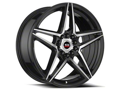 Spec-1 SP-54 Gloss Black and Machined 5-Lug Wheel; 17x7.5; 42mm Offset (21-24 Bronco Sport)