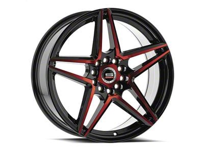 Spec-1 SP-54 Gloss Black and Red Machined 5-Lug Wheel; 17x7.5; 42mm Offset (21-24 Bronco Sport)