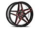 Spec-1 SP-54 Gloss Black and Red Machined 5-Lug Wheel; 17x7.5; 42mm Offset (21-24 Bronco Sport)