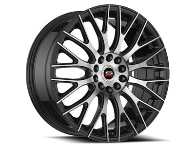 Spec-1 SP-55 Gloss Black and Machined 5-Lug Wheel; 17x7.5; 42mm Offset (21-24 Bronco Sport)