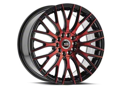 Spec-1 SP-55 Gloss Black and Red Machined 5-Lug Wheel; 17x7.5; 42mm Offset (21-24 Bronco Sport)