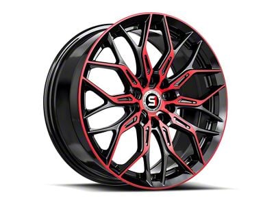 Spec-1 SP-57 Gloss Black and Red Machined 5-Lug Wheel; 17x7.5; 42mm Offset (21-25 Bronco Sport)