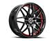 Spec-1 SP-60 Gloss Black and Red Undercut 5-Lug Wheel; 17x7.5; 42mm Offset (21-24 Bronco Sport)