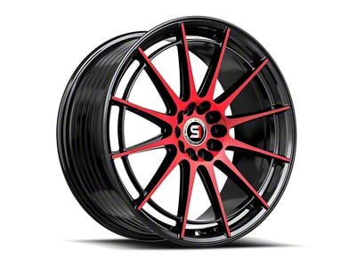 Spec-1 SP-64 Gloss Black and Red Machined 5-Lug Wheel; 17x8; 42mm Offset (21-24 Bronco Sport)