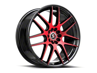 Spec-1 SP-65 Gloss Black and Red Machined 5-Lug Wheel; 17x8; 42mm Offset (21-24 Bronco Sport)