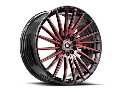 Spec-1 SP-68 Gloss Black and Red Machined 5-Lug Wheel; 17x7.5; 42mm Offset (21-24 Bronco Sport)