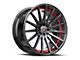 Spec-1 SP-69 Gloss Black and Red Undercut 5-Lug Wheel; 17x7.5; 42mm Offset (21-24 Bronco Sport)