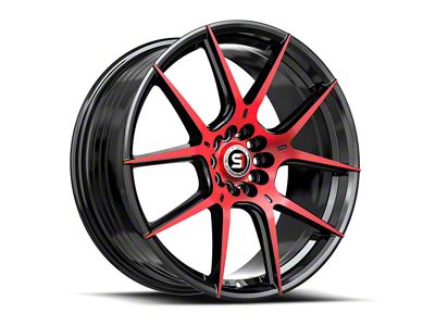 Spec-1 SP-71 Gloss Black and Red Machined 5-Lug Wheel; 17x8; 42mm Offset (21-24 Bronco Sport)