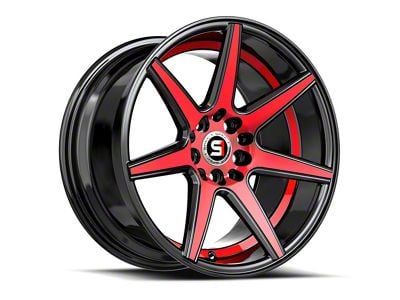 Spec-1 SP-73 Gloss Black Red Machined and Undercut 5-Lug Wheel; 17x7.5; 42mm Offset (21-24 Bronco Sport)