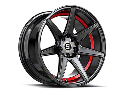 Spec-1 SP-73 Gloss Black and Red Undercut 5-Lug Wheel; 17x7.5; 42mm Offset (21-24 Bronco Sport)