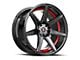 Spec-1 SP-73 Gloss Black and Red Undercut 5-Lug Wheel; 17x7.5; 42mm Offset (21-24 Bronco Sport)