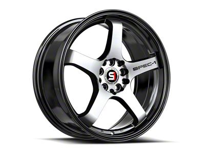 Spec-1 SPT-31 Gloss Black and Machined 5-Lug Wheel; 17x7.5; 42mm Offset (21-24 Bronco Sport)