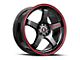 Spec-1 SPT-31 Gloss Black and Red Line 5-Lug Wheel; 17x7.5; 42mm Offset (21-24 Bronco Sport)