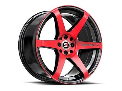 Spec-1 SPT-32 Gloss Black and Red Machined 5-Lug Wheel; 17x8; 42mm Offset (21-24 Bronco Sport)