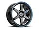 Spec-1 SPT-33 Gloss Black and Blue Line 5-Lug Wheel; 17x8; 38mm Offset (21-24 Bronco Sport)