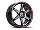 Spec-1 SPT-33 Gloss Black and Red Line 5-Lug Wheel; 17x8; 38mm Offset (21-24 Bronco Sport)