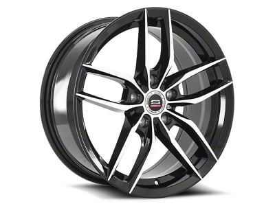 Spec-1 SP-50 Gloss Black and Machined Wheel; 17x7.5; 38mm Offset (84-01 Jeep Cherokee XJ)