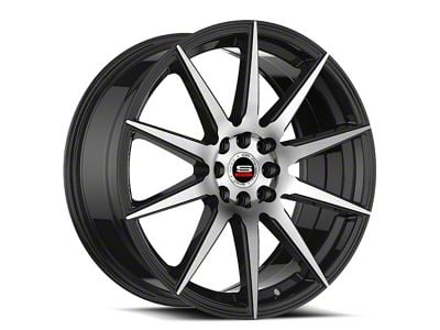 Spec-1 SP-51 Gloss Black and Machined Wheel; 17x7.5; 42mm Offset (84-01 Jeep Cherokee XJ)