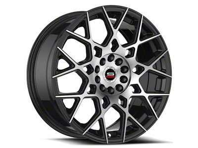 Spec-1 SP-52 Gloss Black and Machined Wheel; 18x8; 38mm Offset (84-01 Jeep Cherokee XJ)