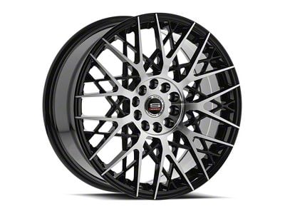 Spec-1 SP-53 Gloss Black and Machined Wheel; 17x7.5; 42mm Offset (14-23 Jeep Cherokee KL)