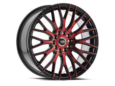 Spec-1 SP-55 Gloss Black and Red Machined Wheel; 18x8; 38mm Offset (84-01 Jeep Cherokee XJ)