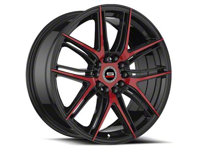 Spec-1 SP-56 Gloss Black and Red Machined Wheel; 17x7.5; 42mm Offset (84-01 Jeep Cherokee XJ)