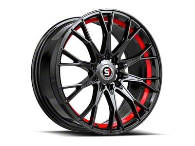 Spec-1 SP-59 Gloss Black and Red Undercut Wheel; 17x7.5; 42mm Offset (84-01 Jeep Cherokee XJ)