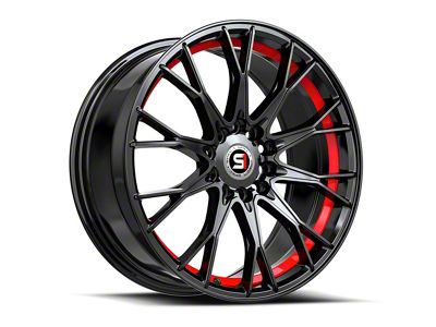 Spec-1 SP-59 Gloss Black and Red Undercut Wheel; 18x8; 38mm Offset (84-01 Jeep Cherokee XJ)